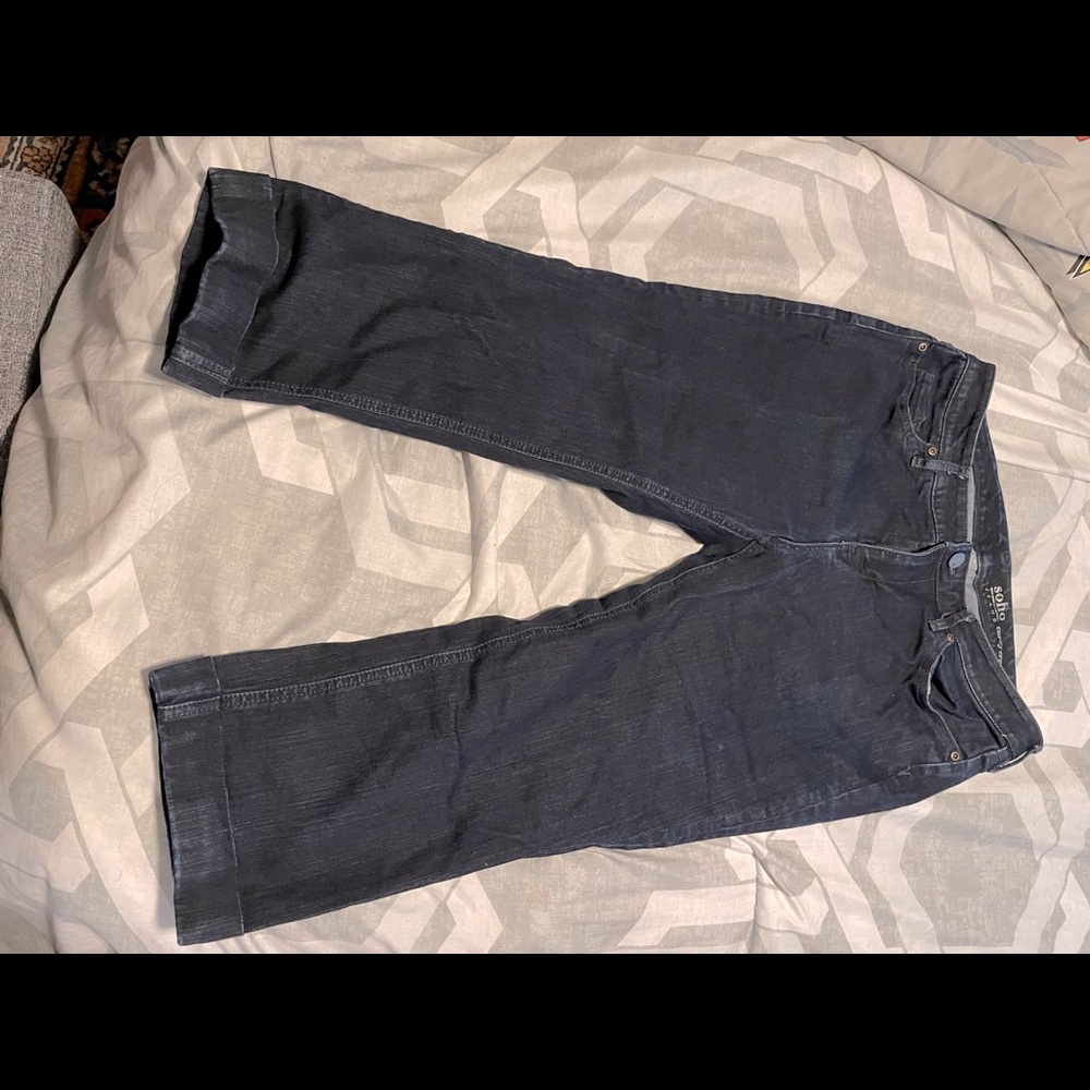 Dark wash crop jeans